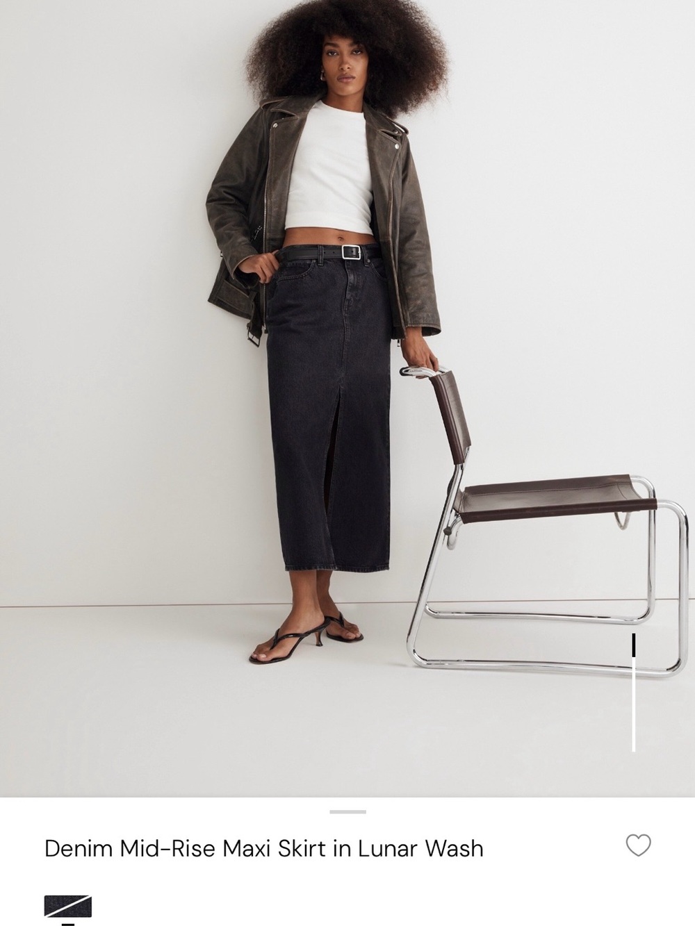 Madewell Denim Mid-Rise Maxi Skirt in Lunar Wash Size 31